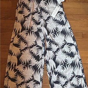 Rachel Zoe Monochrome Leaf Pattern Pants